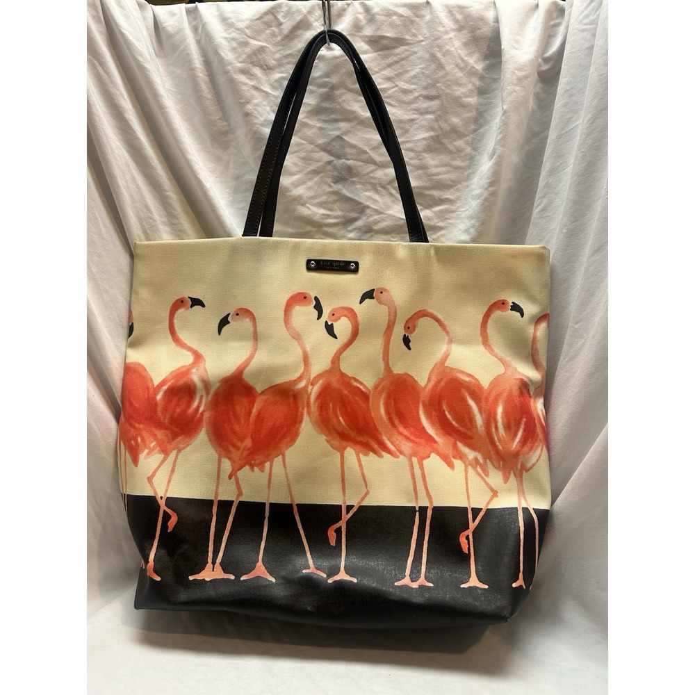 Kate Spade Take A walk On The Wild Side Pink Flamingo Purse Bag Tote